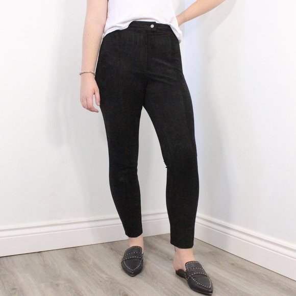 *H&M Black Sude Skinny Pant - Picture 1 of 5
